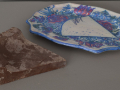 Plat et part de drageoir en chocolat (Galvin & Alice Mulliez) - L : 23 cm